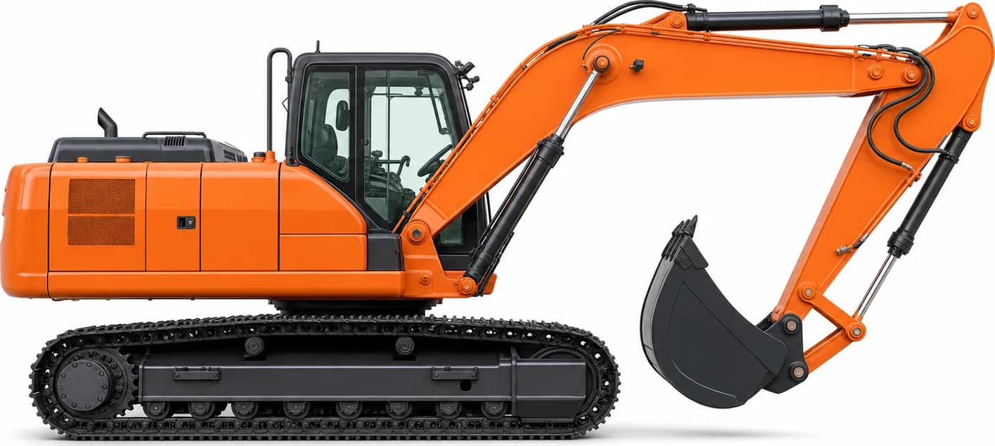 Dónde van los repuestos que más se mueven en Colombia, señalados sobre una excavadora